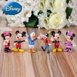 6 pçs/set Disney Mickey Mouse Figuras de Ação Minnie Pato Donald PVC Ornamentos de Bolo Coleção Decoração Crianças Brinquedos Presentes - Image 1