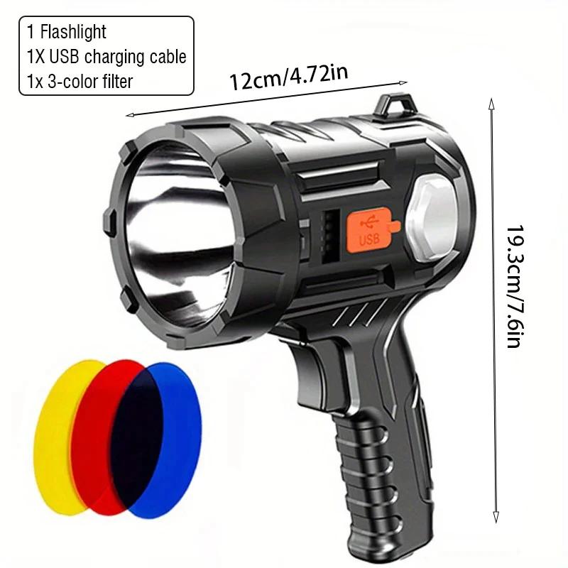 Refletor recarregável 900000   Lumens led luzes de ponto portátil grande lanterna super brilhante ao ar livre holofotes solares holofote - Image 1
