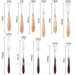 Aço inoxidável pintura facas Set, pintura espátula, paleta faca, cor misturando raspador, lona a óleo pintura acrílica, 11pcs - Image 2