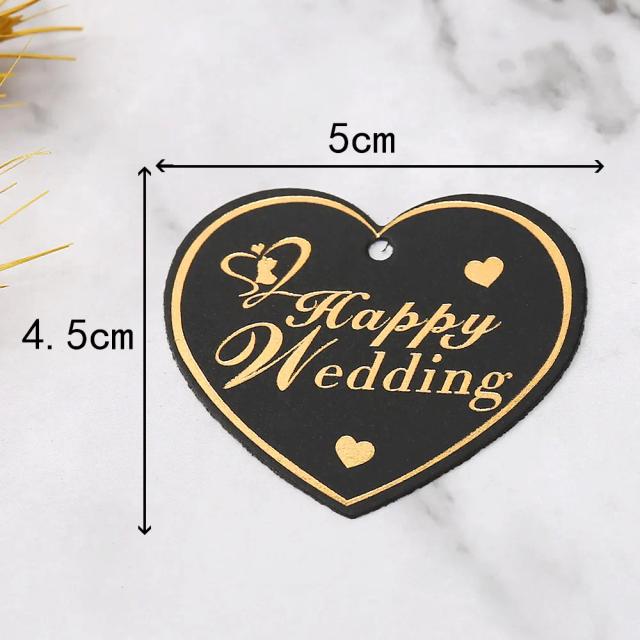 Tags de Agradecimento para Casamento - Etiquetas de Coração em Papel com 50 Unidades para Decorar suas Embalagens com Amor