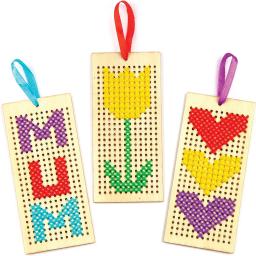 Conjunto De Marcador De Bordado Cruz De Madeira, Estrela Pendurada, Artesanal, Pintura Infantil, Artesanato De Natal, DIY - Image 4
