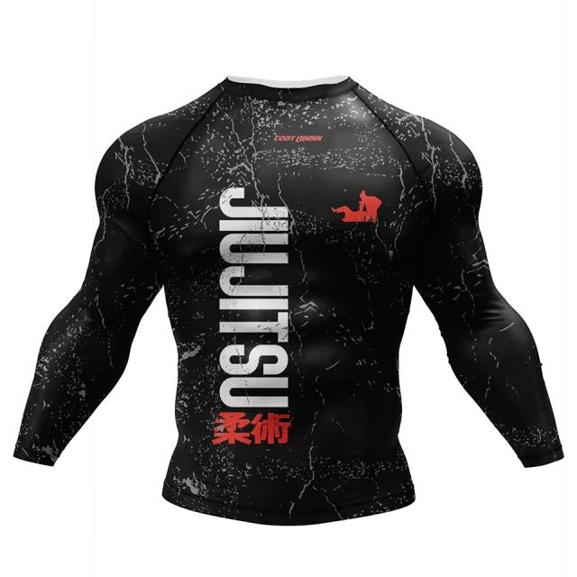 Rashguard de Manga Comprida para Treinamento de MMA e Boxe com Sublimação - Ideal para BJJ e Jiu Jitsu com Compressão Avançada