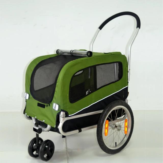 Carrinho Dobrável para Pets com Reboque Traseiro: Ideal para Transporte de Cães e Gatos em Passeios de Bicicleta e Equitação