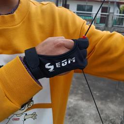 Luvas de nylon antiderrapantes para tiro com arco, feitas de algodão respirável, 3 proteção do dedo, acessórios de caça - Image 3