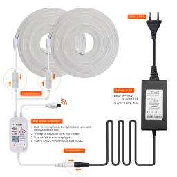RGB Tuya Fita LED Inteligente, Fita de Sinal Neon, Controle Remoto, Tubo de Silicone, WiFi, Bluetooth, 24V, 3535, 108LEDs, m - Image 2