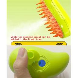 Escova de vapor elétrica para animais de estimação, cão e gato Spray de água, Kitten Pet Comb Depilação macia de silicone Escova de cabelo de banho - Image 6