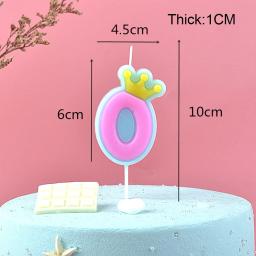 1 pçs bonito doce cor feliz aniversário número velas 0-9 para crianças adulto meninas festa de aniversário coroa velas bolo 2022 novo - Image 2