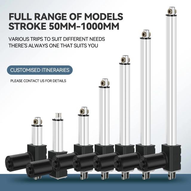 Atuador Linear Industrial 6000N 24V DC Curso 30-1000mm
