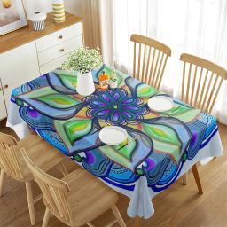 Toalha de mesa tribal mandala motivo com floral bohemia tribal estilo étnico arte jantar para sala cozinha decoração toalha de mesa retangular - Image 4
