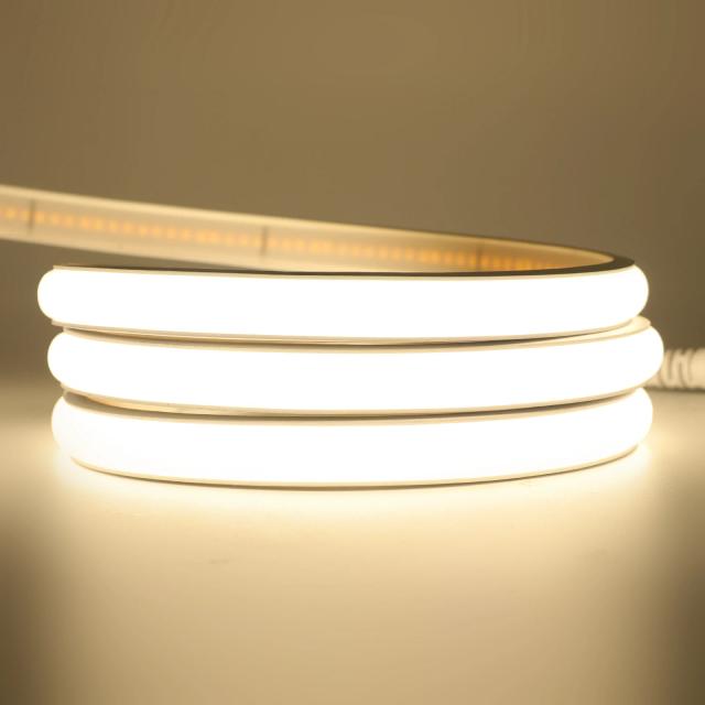 Luz de tira conduzida cob impermeável 12v 24v flexível conduziu a luz de néon 0.5-20m 320leds iluminação linear de alta densidade luzes led cob