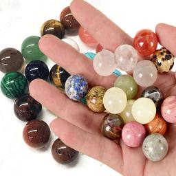 20 Pçs/Set Pedras Minerais Naturais Esfera de Cristal Tiger Eye Ágatas Bola Beads No Buraco Beads para DIY Cristal Cura Fazer Jóias - Image 3