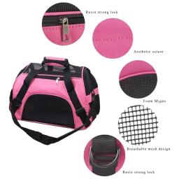 Portable Pet Carrier Bag para gatos e cães, Bolsa de viagem respirável, saco de transporte, malha, dobrável, cães pequenos - Image 4
