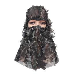 3D Folha Camuflagem Máscara Facial, Caça Capuz Cap, Chapéu Tático do Exército, Turquia Camo Hunter, Ghillie Ternos, Acessórios Airsoft - Image 5