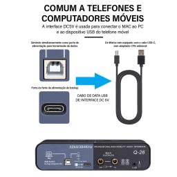 Teyun Q-26 interface de áudio placa de som com monitoramento guitarra elétrica gravação ao vivo placa de som profissional para estúdio cantando - Image 6