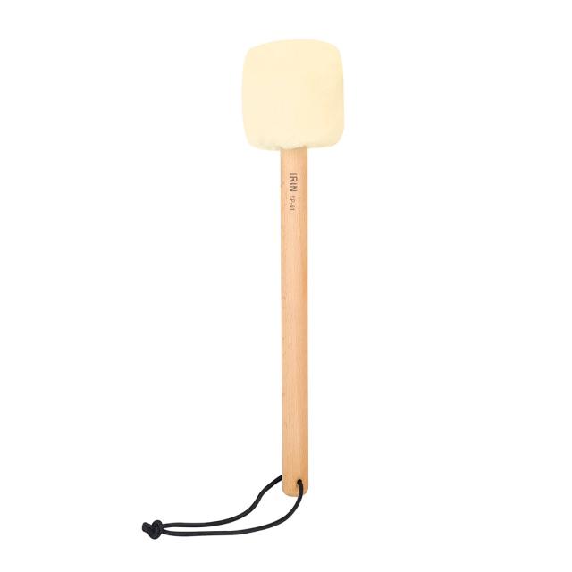 Tambor IRIN-Big Drum com Cabo de Bétula, Ideal para Prática e Performances em Off White