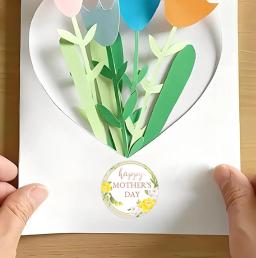 Selos envelope adesivos para embrulho, doce design floral, feliz dia das mães, 100-500pcs - Image 6