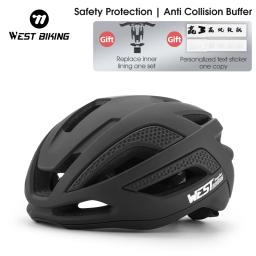 WEST BIKING-Capacete de Ciclismo Leve para Homens e Mulheres, Equipamento Esportivo de Proteção, Moldagem Integrada, Substituir Interior - Image 1