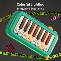 Mini piano eletrônico com teclas iluminadas, Piano de bolso 15 teclas, Um clique alternando entre 3 tons diferentes, Instrumento musical - Image 2