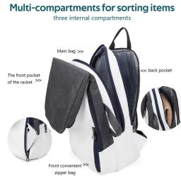 Mochila de Raquete de Tênis Multifuncional, Saco Impermeável, Saco de Tênis Profissional para Homens e Mulheres, 3 Raquetes, 50L - Image 5