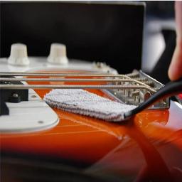 Guitarra escova de limpeza, acessórios dupla cabeça, para corda, para limpeza de violão, remoção de pó, instrumento musical, 1 peças - Image 5