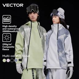 VECTOR Homens e Mulheres Splicing Esqui Top À Prova D 'Água À Prova de Vento Quente Durável Interior e Ao Ar Livre Jaqueta de Snowboard - Image 2