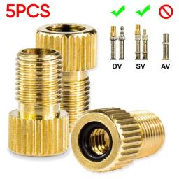 Conjunto de adaptador de válvula de bicicleta, 5 peças, conversor presta para schrader para pneus de bicicleta, acessórios de válvula fv av, conector de bomba de tubo de ciclismo - Image 2
