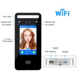 WiFi Facial RFID Controle de Acesso Teclado, 4.5 ", Face Dinâmica, Biométrico, Tempo Atticação, Dispositivo De Empregado, Door Lock System Software - Image 6