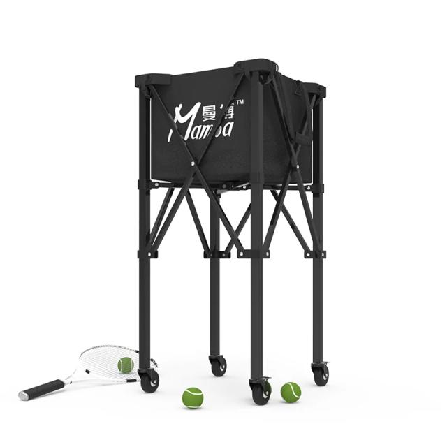 Carrinho Dobrável para Tênis com Rodas, Bolsa Protetora para Bolas e Rack de Armazenamento Esportivo