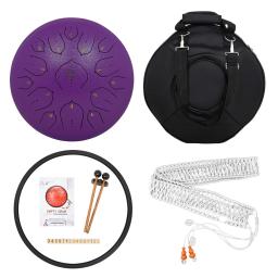14 polegadas 15-tom chave de d língua tambor zen práticas instrumento roxo meditação exercício percussão com acessórios práticos - Image 3