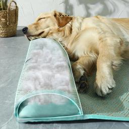 Hoopet-Cama para Cachorro de Verão com Travesseiro, Sofá Refrigerador para Pequenos Medilum, Cães Grandes, Respirável, Cachorro Grande, Tapete Rattan, Cat Sleeping Pad House - Image 3