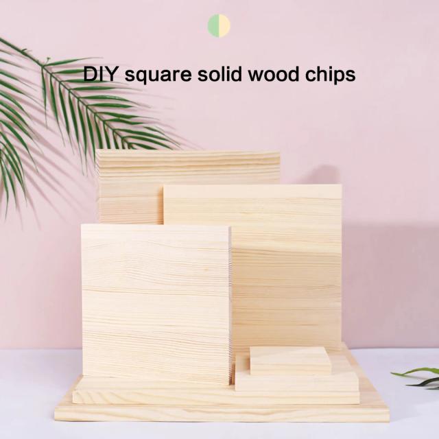 Folha de Madeira Quadrada Artesanal para Coasters - 1cm de Espessura, Ideal para Mesas e Decoração DIY de Casa com Material Sólido
