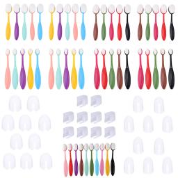 Kit de pincéis de mistura coloridos com tampas, cerdas macias para artesanato, cartão diy, estêncil de plástico, ferramenta de aplicação de tinta de mistura - Image 1