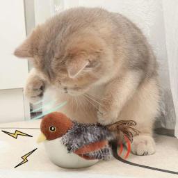 Brinquedos interativos do luxuoso do gato para gatos internos, Brinquedo automático do pássaro batendo, USB recarregável, Brinquedos eletrônicos do enriquecimento - Image 3