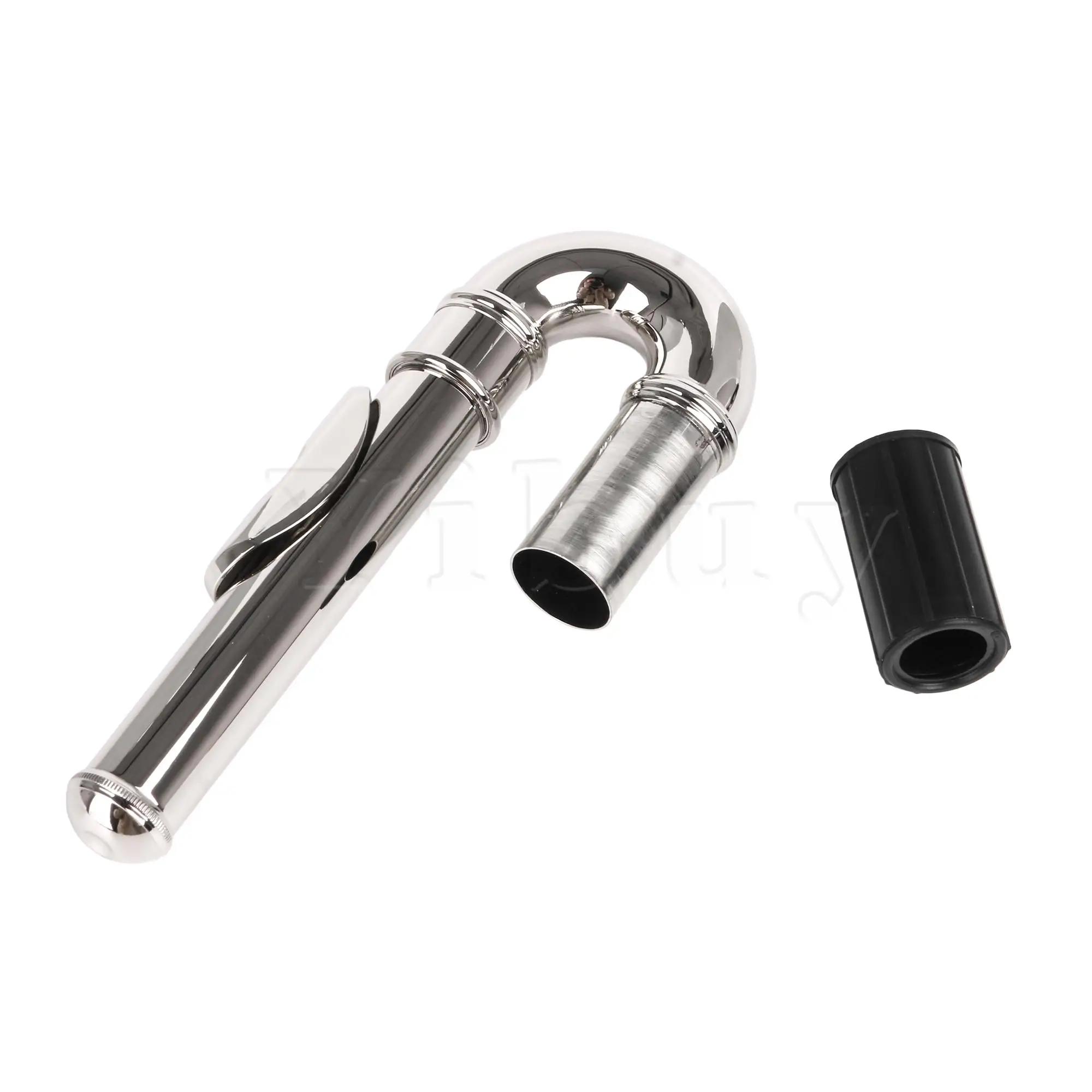 Yibuy 15.3cm flauta cabeça curvada conjunta peças de reparo niquelado - Image 1