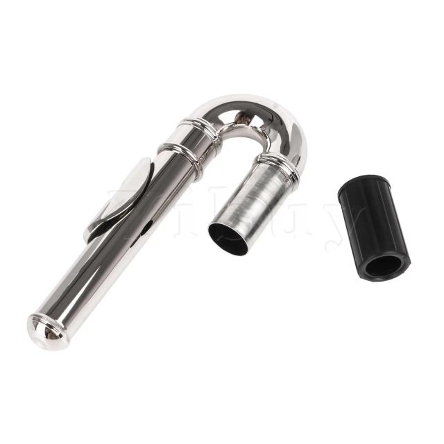 Peças de Reparo Niqueladas para Flauta com Cabeça Curvada de 15.3cm Yibuy