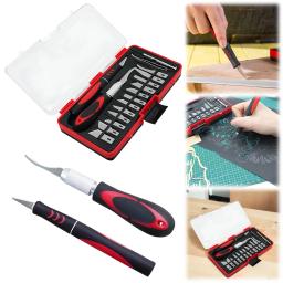Anti-Slip Handle Carving Knife Set, SK5 Lâminas de Aço, Escultura Multipurpose Bisturi para Arte, Corte Cortiça, 18Pcs - Image 1
