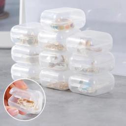 Mini caixa de armazenamento de plástico transparente estojo de jóias organizador de armazenamento transparente armazenamento portátil multifuncional 40pcs por conjunto - Image 2