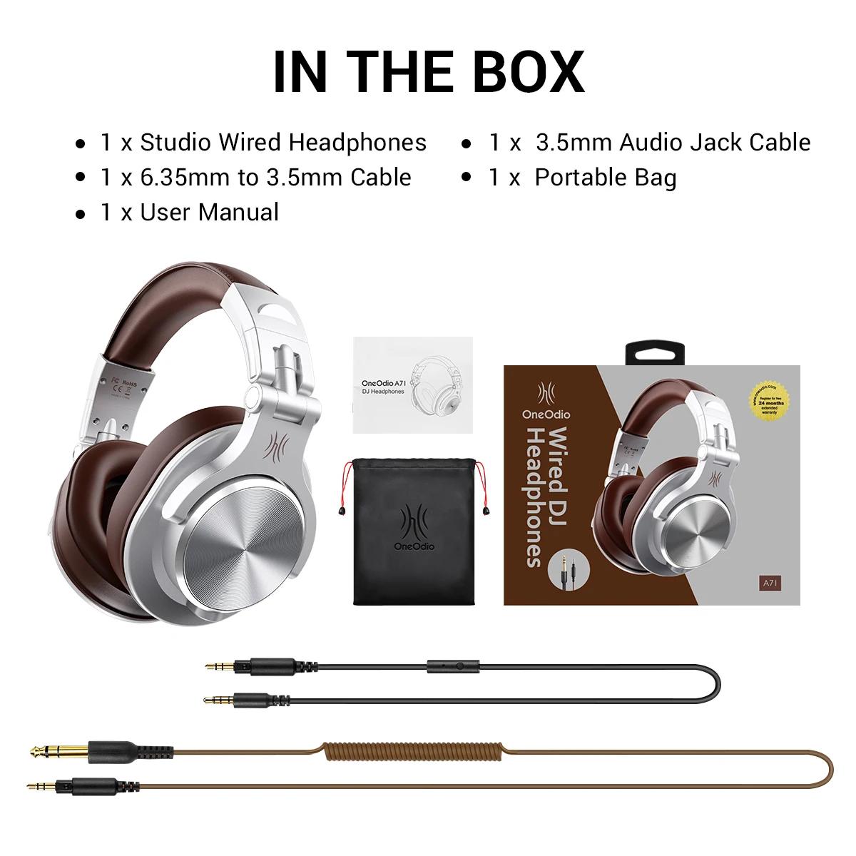 Oneodio a71 original estúdio dj fones de ouvido portátil com fio com música compartilhar porta graves profundos fone de ouvido estéreo para gravação - Image 1