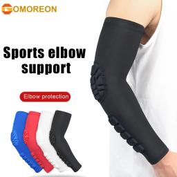 1 pçs cotovelo almofadas de compressão shooter mangas homem feminino braço manga com almofada para basquete futebol voleibol ciclismo corrida - Image 1