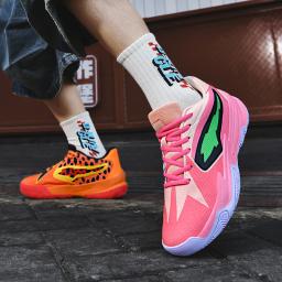 Tênis de basquete atlético masculino amortecimento respirável antiderrapante wearable ginásio treinamento tênis de corrida para homem e mulher - Image 5