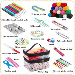 Kaobuy-Kit de crochê iniciante com fios, acessórios completos, perfeito para adultos e crianças, 105pcs - Image 2