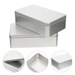 Caixa de lata latas doces armazenamento recipiente vazio metal chá presente folha de flandres retangular alto bolo cookie jar caixas tampa casamento decorativo - Image 1