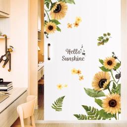 Adesivos de parede auto-adesivos com flores, plantas e flores, para sala de estar, decoração, roupeiro e quarto - Image 2