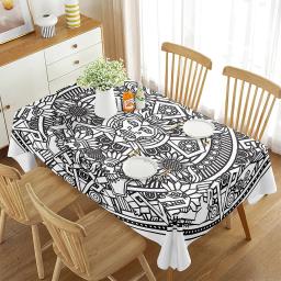 Toalha de mesa tribal mandala motivo com floral bohemia tribal estilo étnico arte jantar para sala cozinha decoração toalha de mesa retangular - Image 3