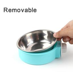 Aço inoxidável Pet Feeding Bowl, Pendurado antiderrapante gatos e cães Food Bowls, Alimentador de água para cachorros, Pendurado na gaiola, Suprimentos para animais - Image 4