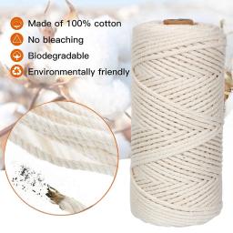 Macrame Craft Kit para Iniciantes, Plant Hanger Artes, Artesanato Decoração, Handmade Corda de Algodão Colorido, Twisted String, DIY Set, 100m - Image 2