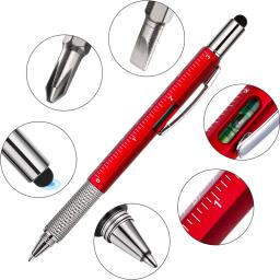 7 In1 Multifunções Caneta Esferográfica com Modern Handheld Ferramenta Medida Régua Técnica Chave de Fenda Touch Screen Stylus Espírito Nível - Image 3
