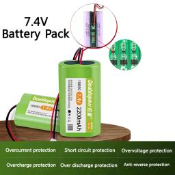 Bateria de lítio Doublepow, Placa de proteção para altifalantes megafone, 18650, 7.4V, 2200mAh, 3000mAh, 3500mAh - Image 4