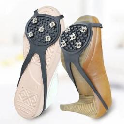 Pinça de gelo antiderrapante para homens e mulheres, sapatos Crampon, Spike Grips, grampos para neve, capas de escalada e caminhada, unissex, 5 dentes - Image 3