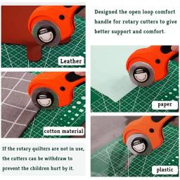 Couro Artesanato Conjunto de ferramentas de corte com alça ergonômica, cortador rotativo, tecido DIY Patchwork, costura Quilting Crafting, 45mm - Image 2